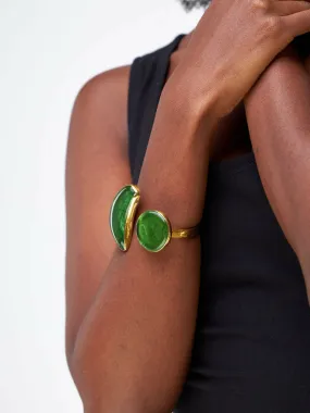 Kijivu Creatives Glass Bangle - Green