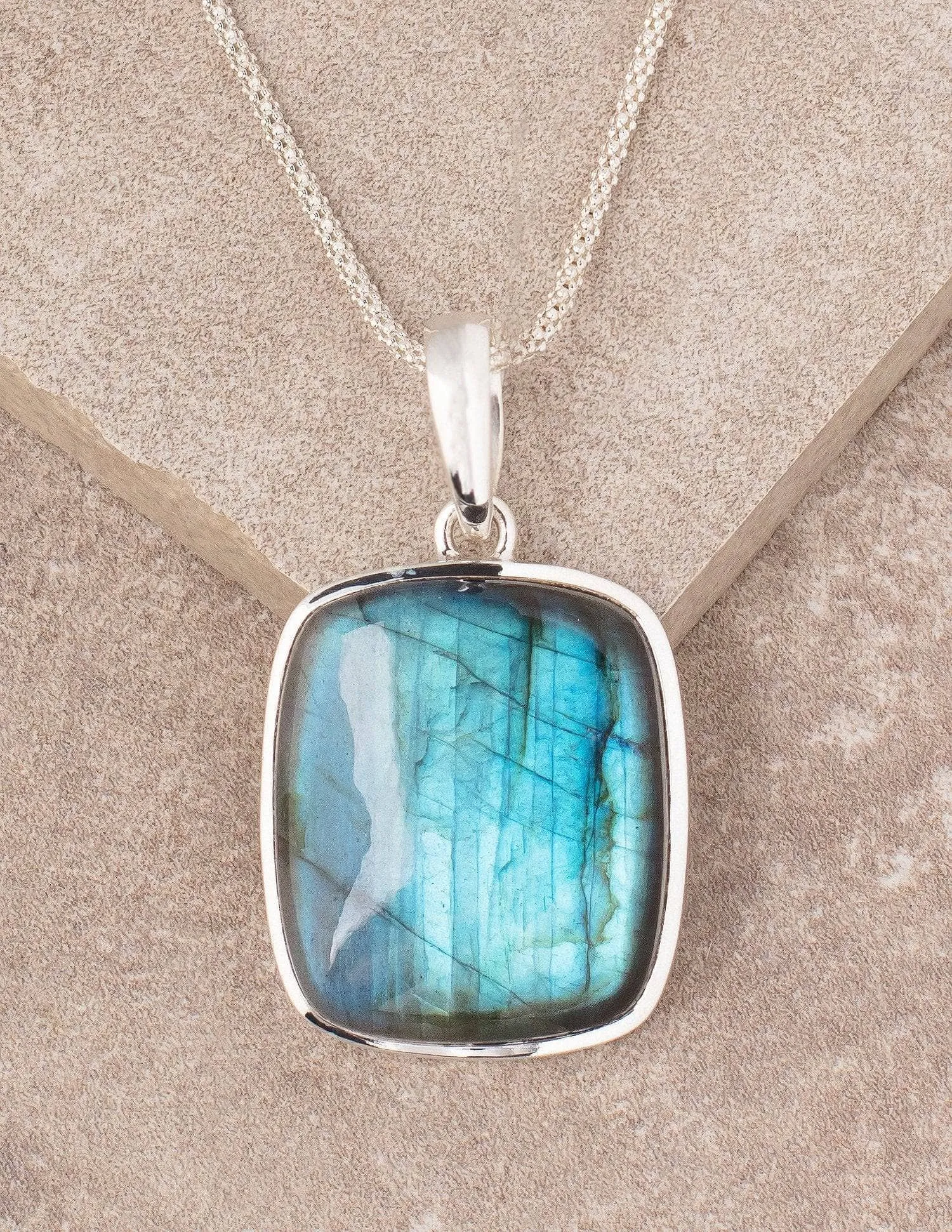 Labradorite Square Pendant