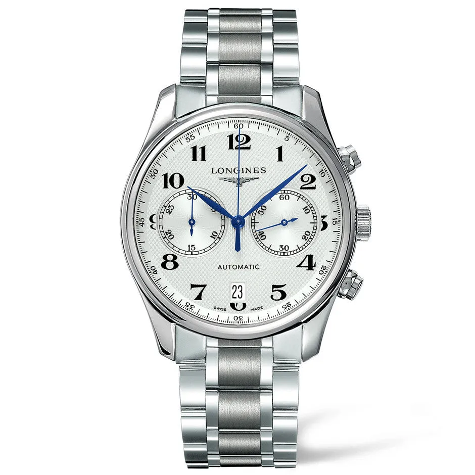 Longines Master 40MM Automatic Chronograph Silver Dial Stainless Steel Watch L26294786