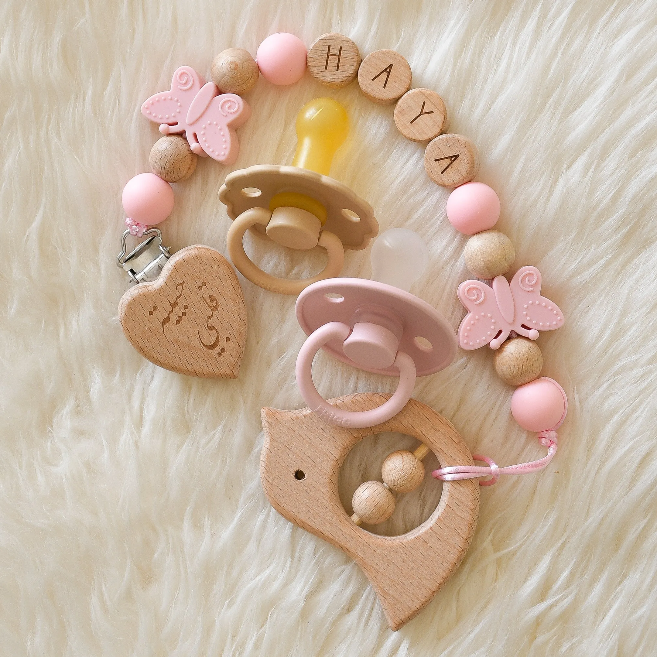 Love Bird Personalised Pacifier Clip