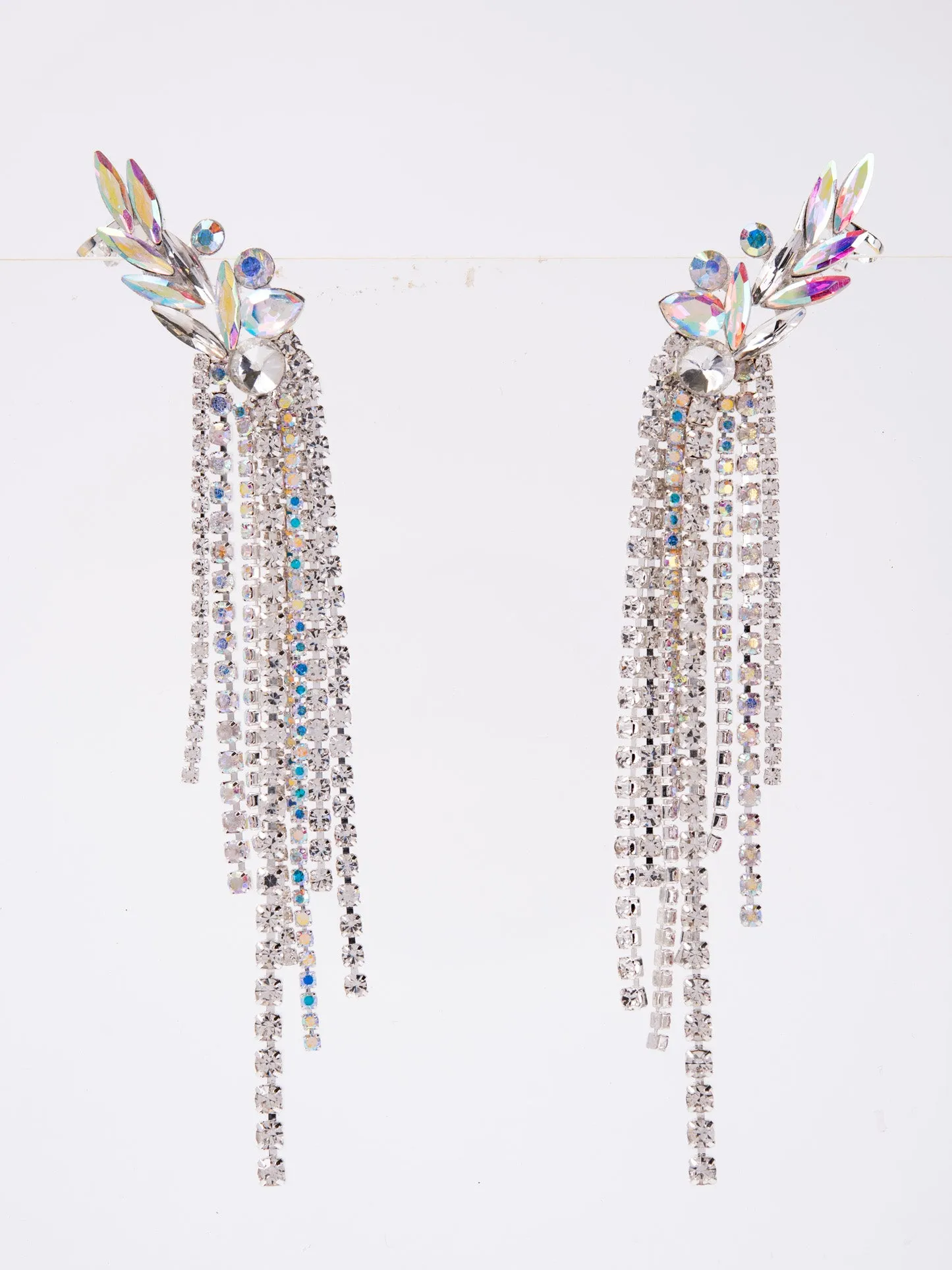 Lydia Cluster Statement Rhinestone Drop Earrings