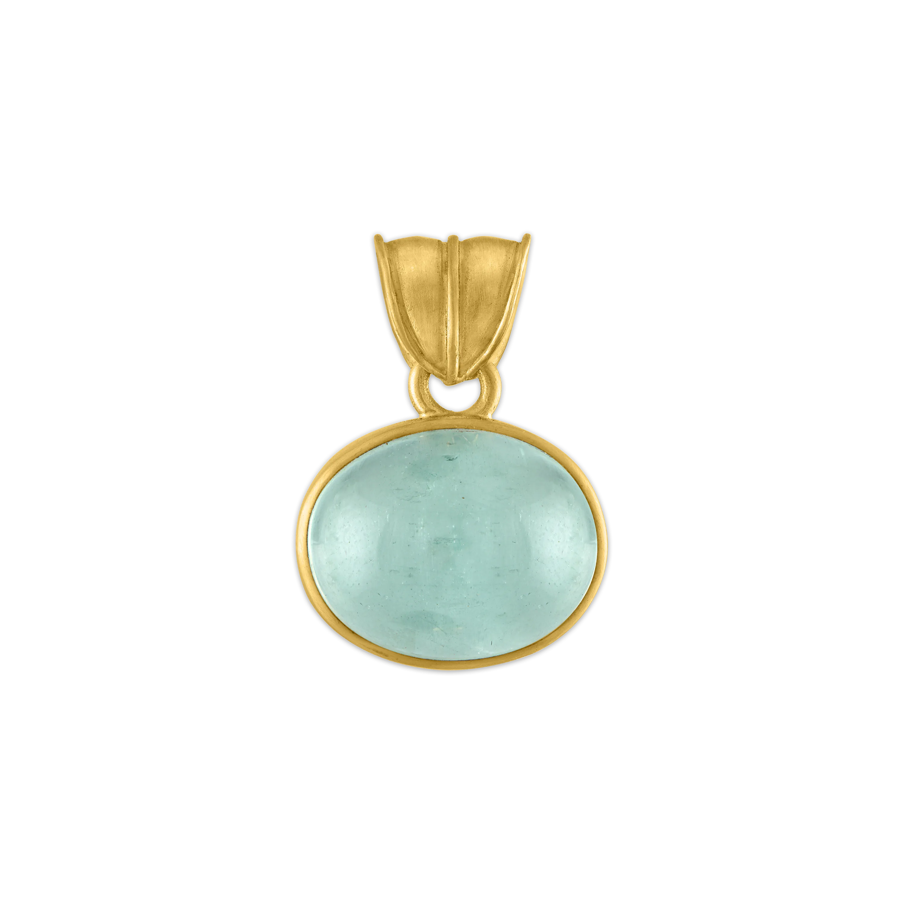 Medium Aquamarine Oval Pendant