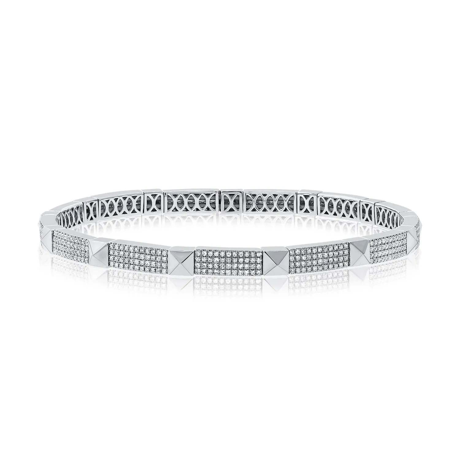 Medium Flexible Diamond Studs Bangle