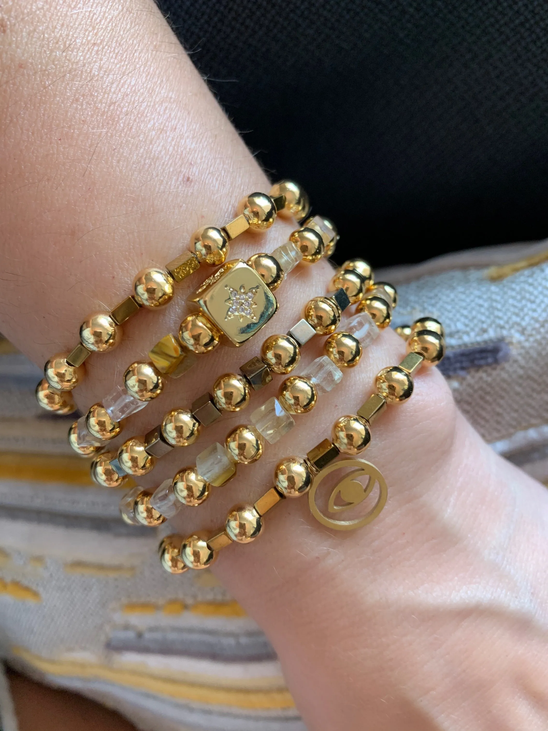 Mixed Gold Beaded Bracelets