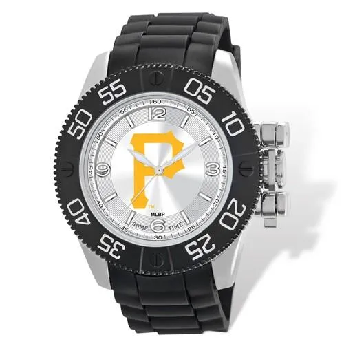 MLB Mens Pittsburgh Pirates Beast Watch - Color Logo Dial - Rubber Strap