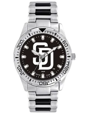 MLB Mens San Diego Padres Heavy Hitter Watch - Bracelet Strap - Team Logo