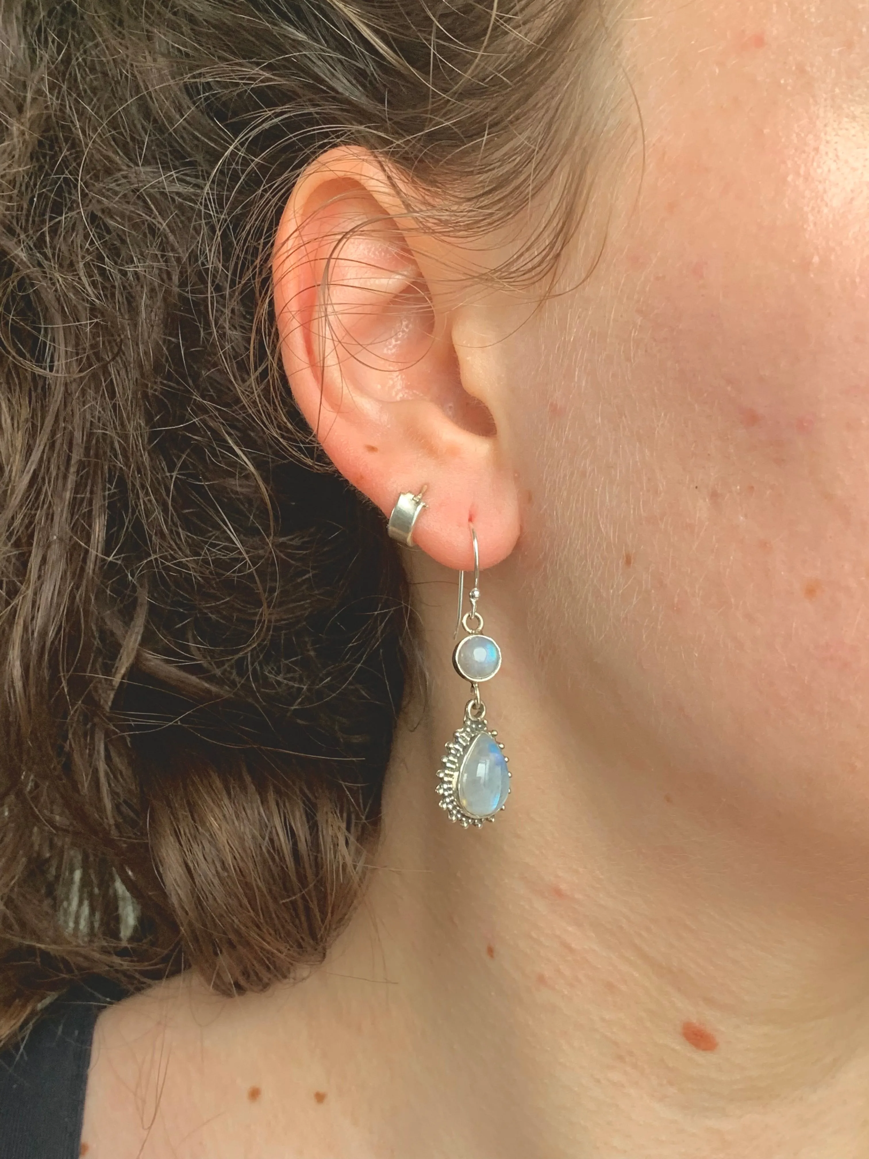 Moonstone Luleia Earrings - Double Drop