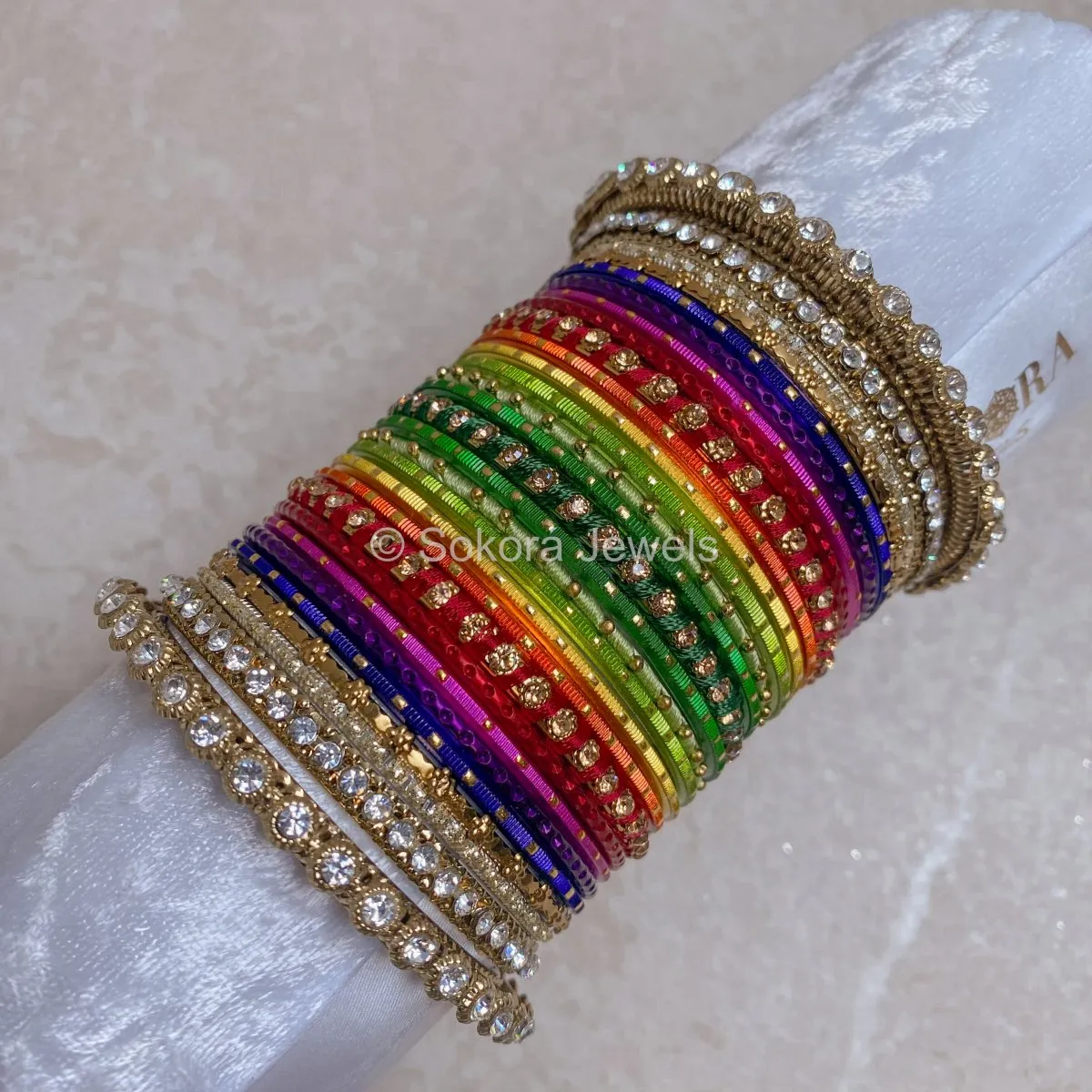 Multicolour Bangle stack