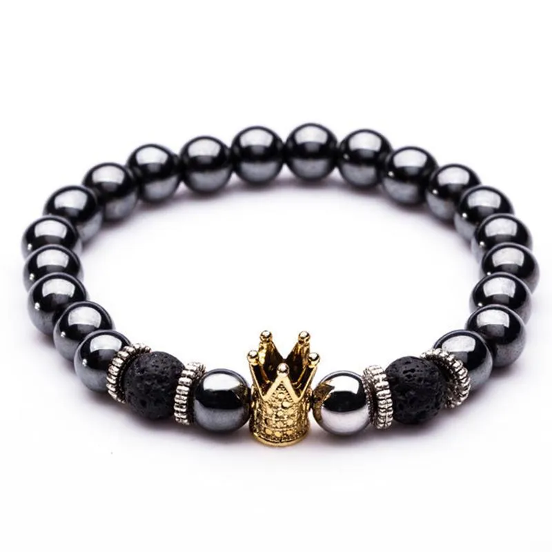 New Charm Natural stone Crown Dumbbells bracelets