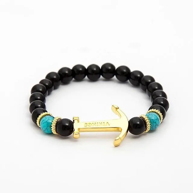 New Charm Natural stone Crown Dumbbells bracelets