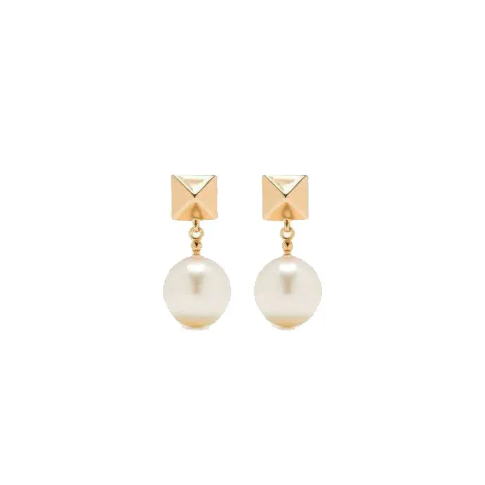 One Stud Pearl Drop Earrings