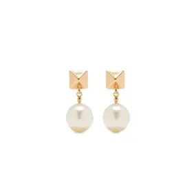 One Stud Pearl Drop Earrings