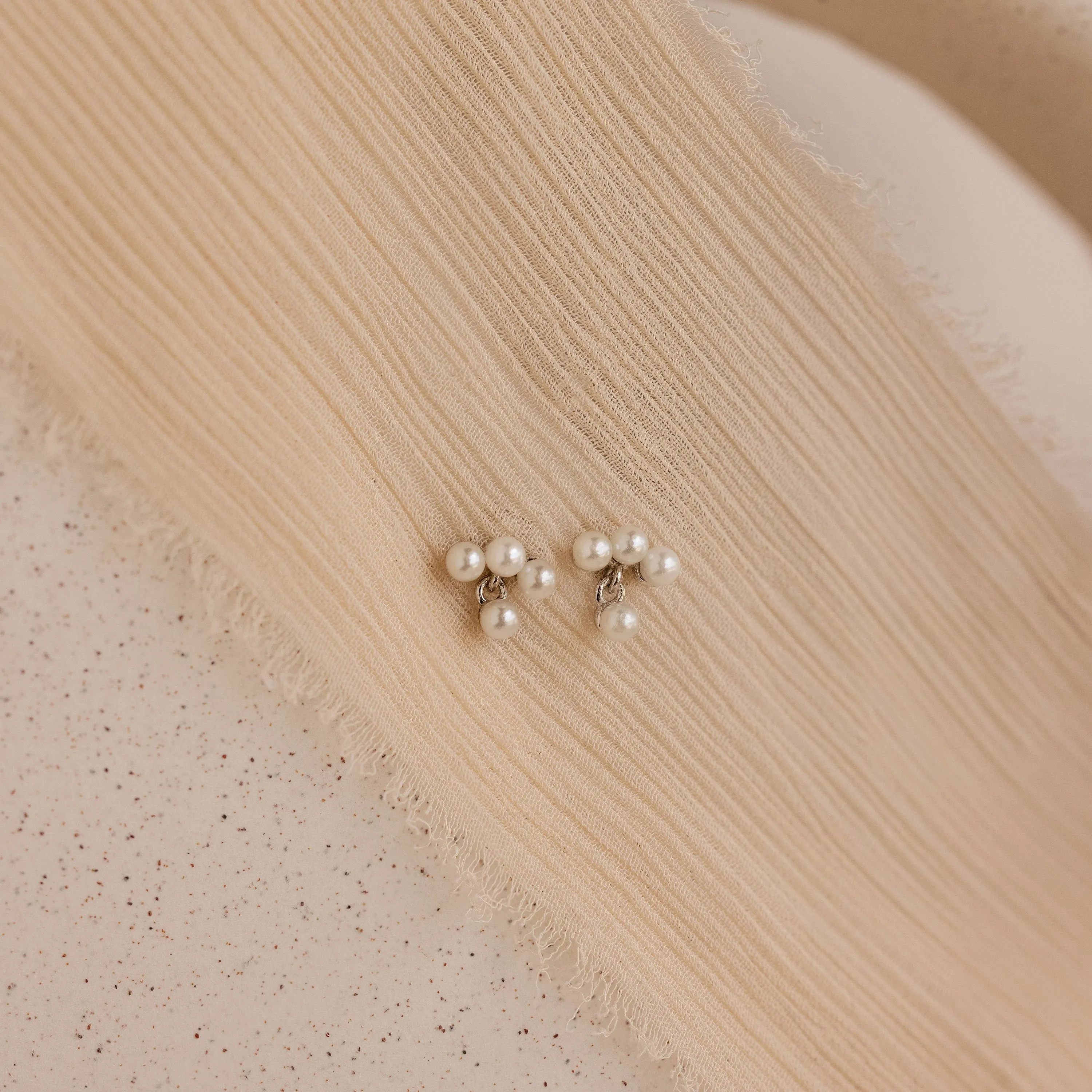 Pearl Cluster Drop Studs