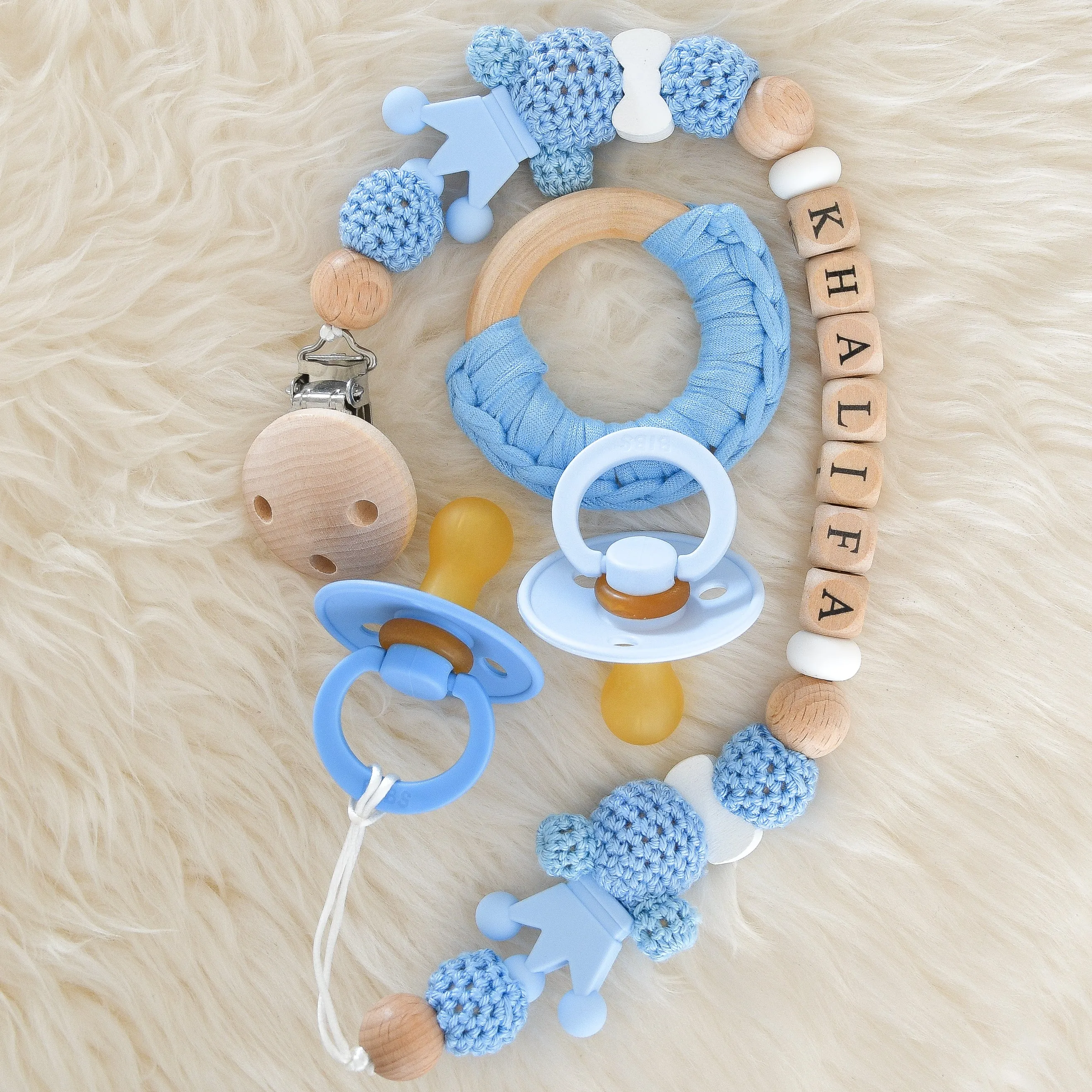 Personalised Pacifier Clip & BIBS Pacifiers