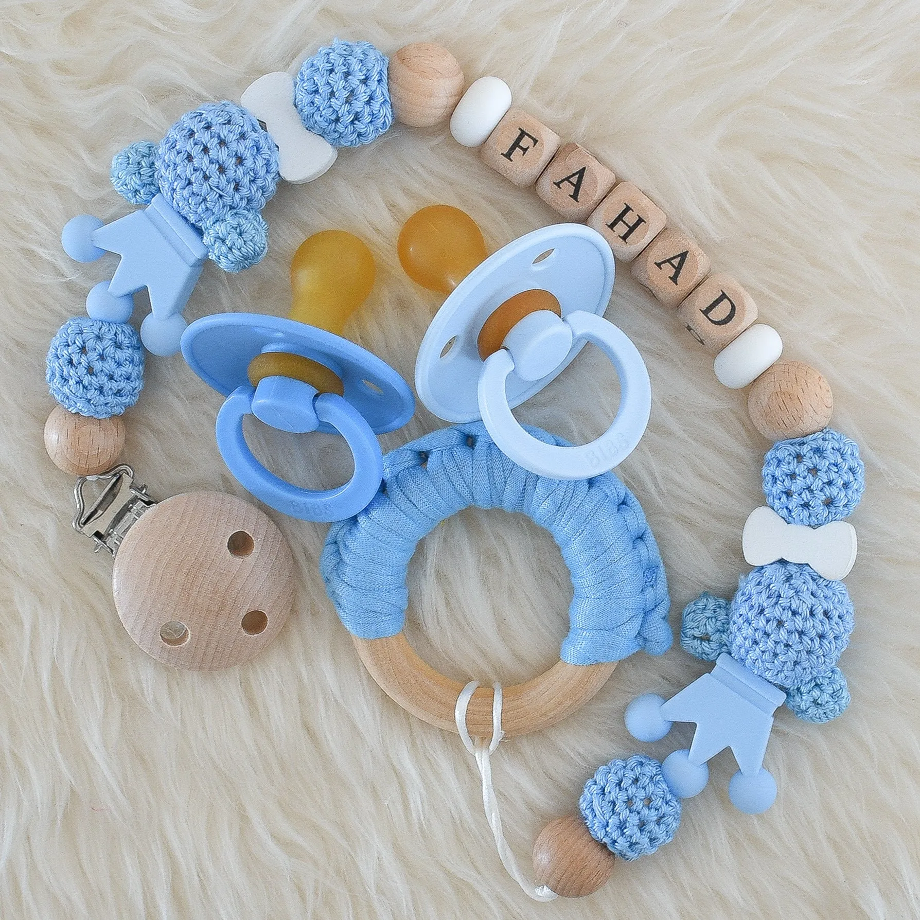 Personalised Pacifier Clip & BIBS Pacifiers