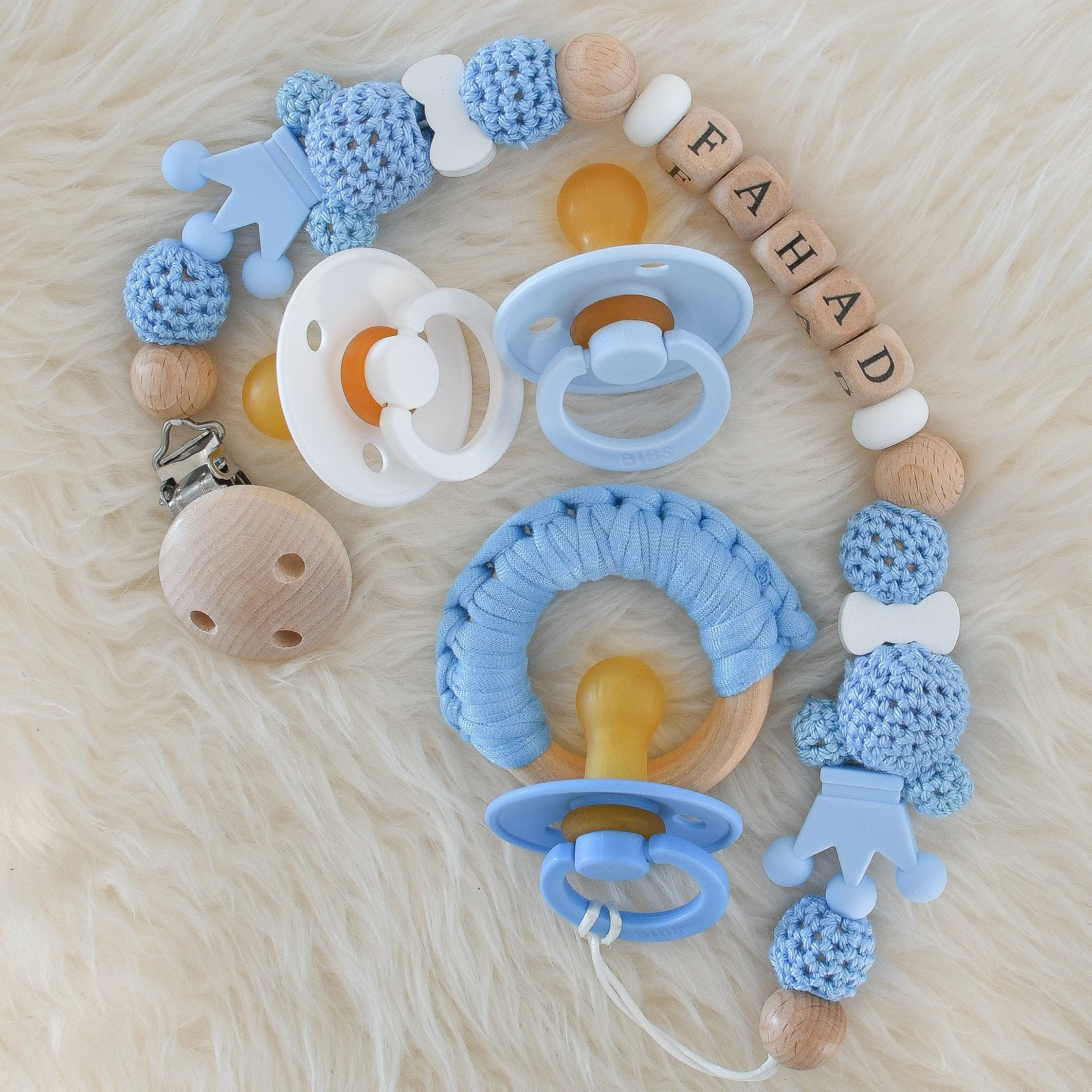 Personalised Pacifier Clip & BIBS Pacifiers