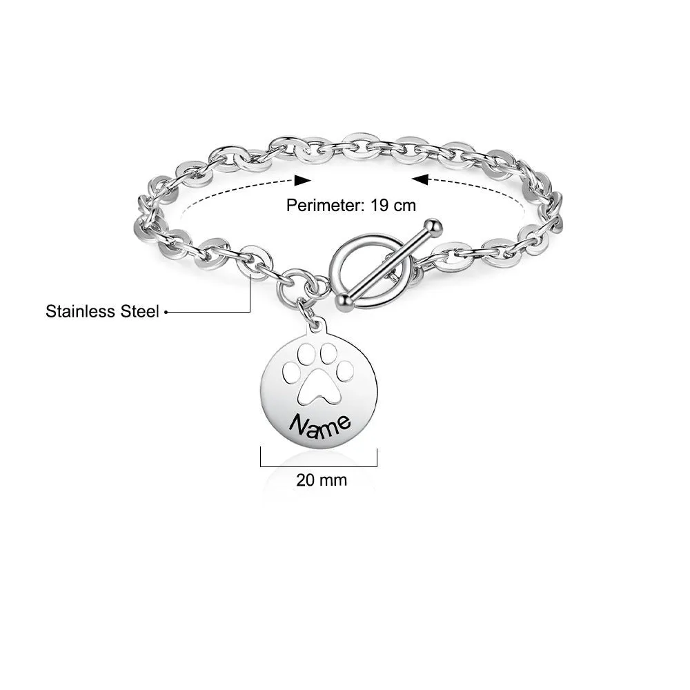 Personalized Pet Paw Charm Bracelets For Women