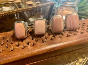 Peruvian Pink Opal Square Ari Rings - US 7.5 & 8 (One of a kind)