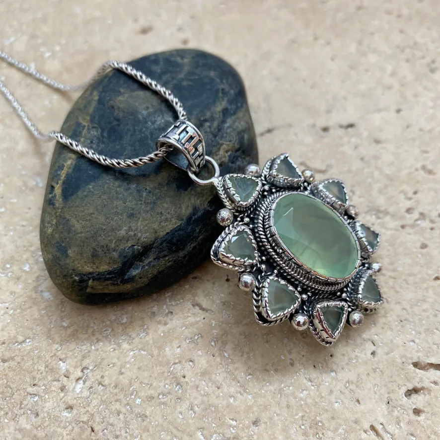 Prehnite Pendant - Dalia