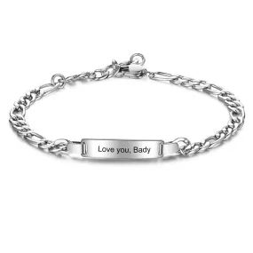 Punk Style Stainless Steel Name Bar Bracelets For Women