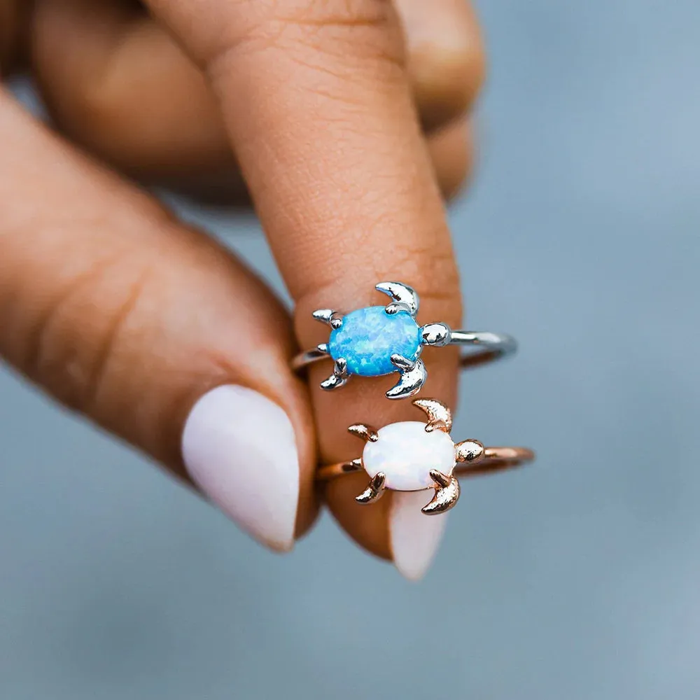 Pura Vida Opal Sea Turtle Ring