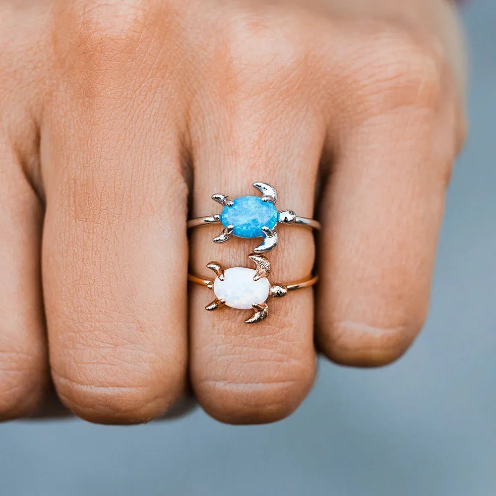 Pura Vida Opal Sea Turtle Ring