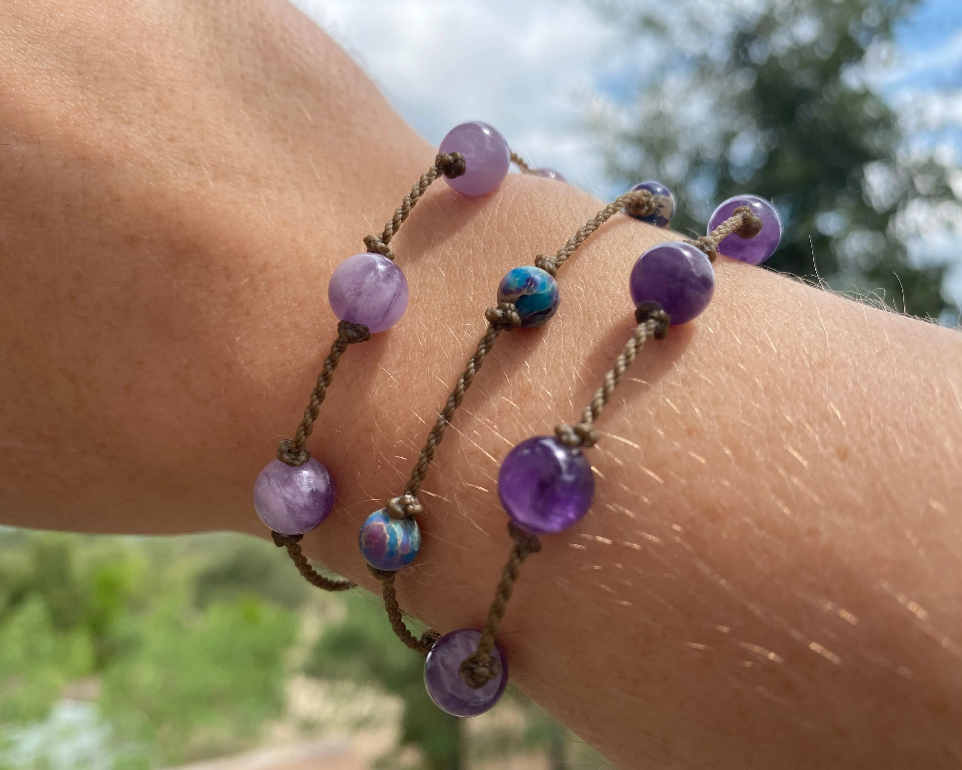 Purple Stones Bracelets