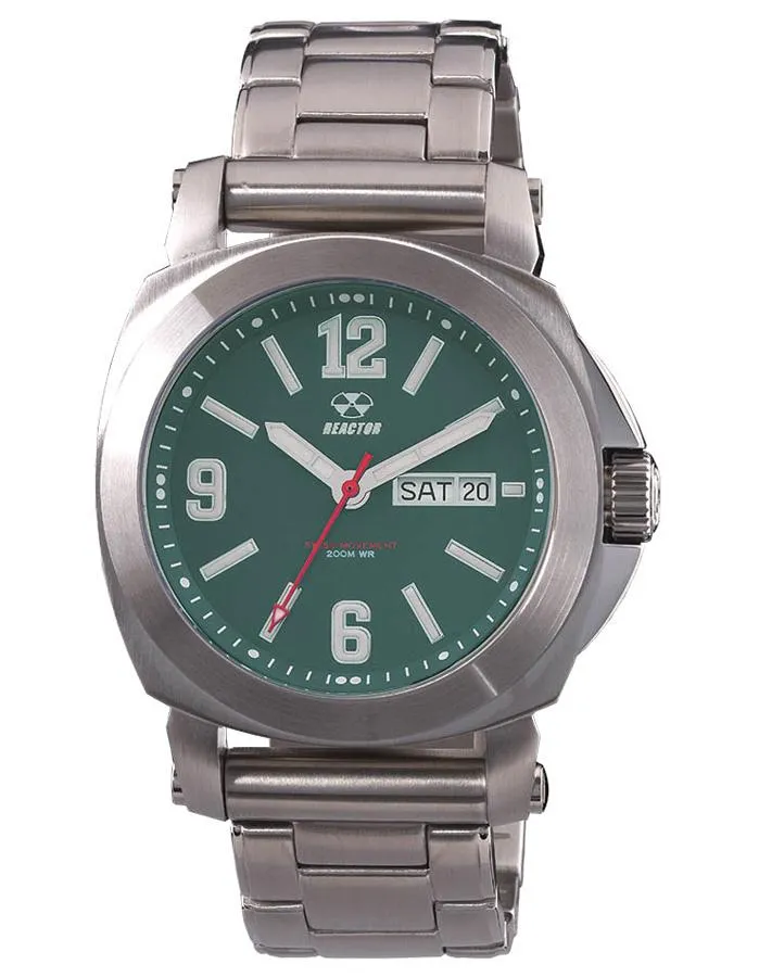 Reactor Fermi Mens Watch - Stainless Steel - Green Dial - Bracelet - Date