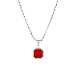 Red & Silver Enamel Pendant