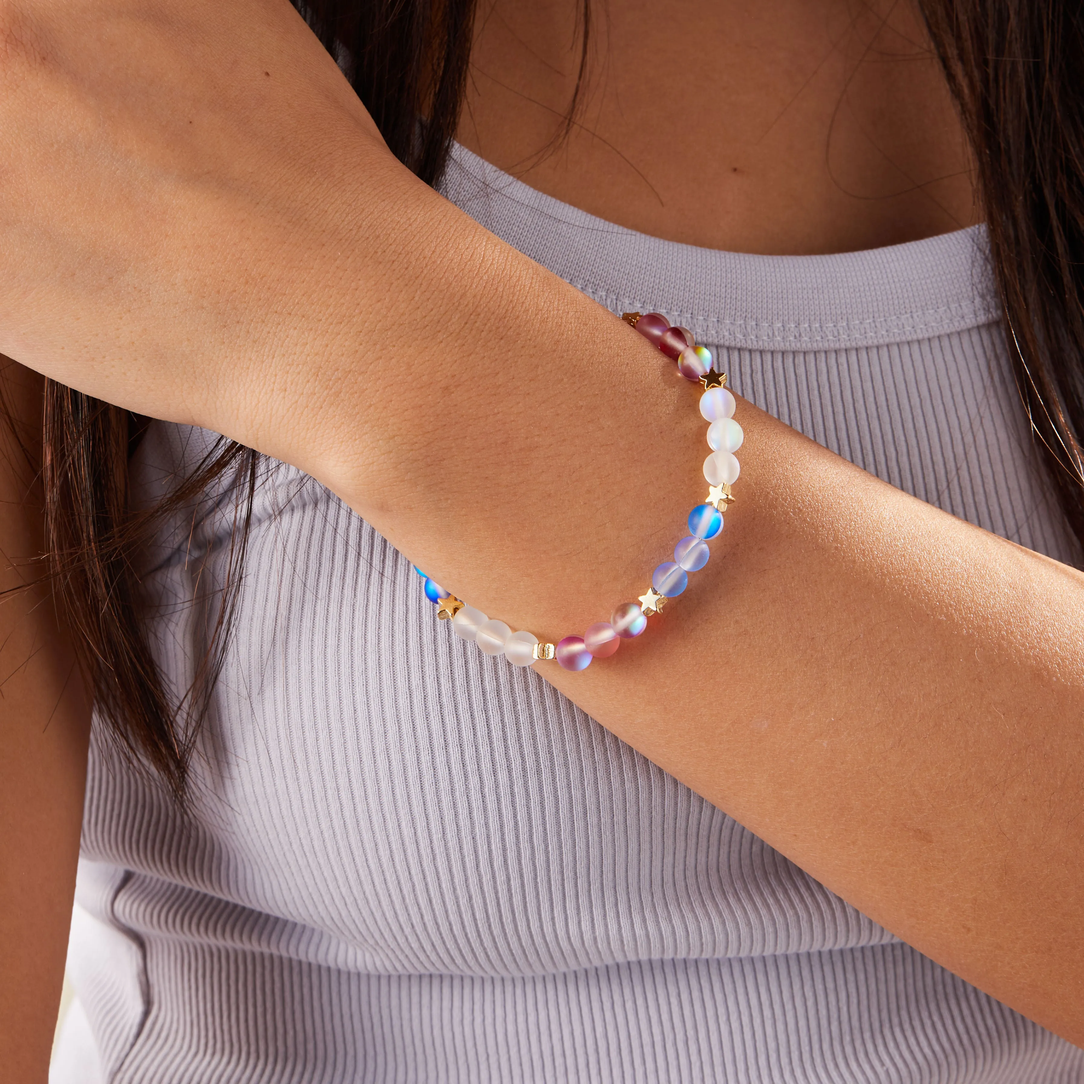 Red, White, and Blue Celebration Beaded Bangle