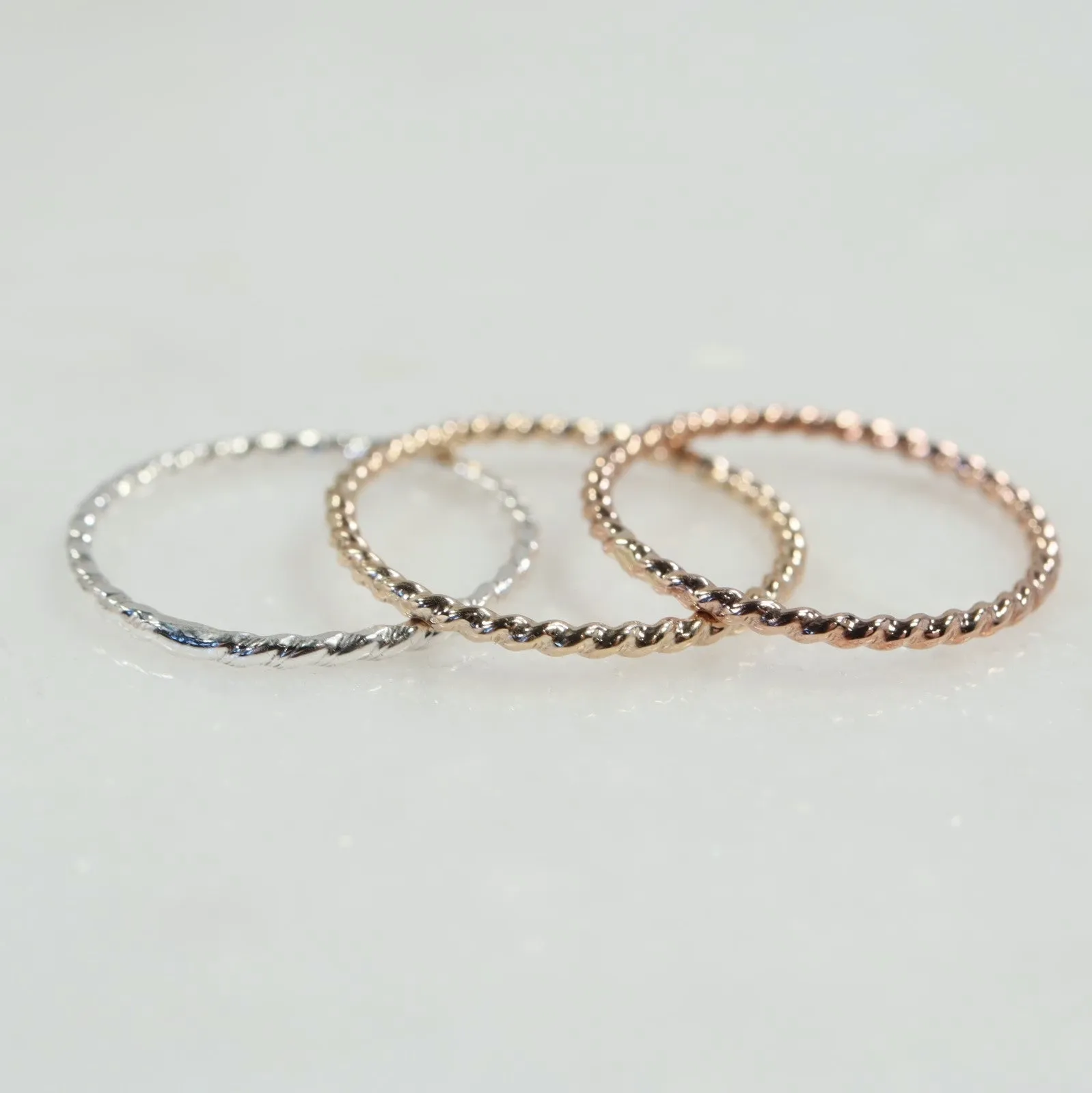 Rings Dot Twist 1mm wide Choose Your Metal and Size