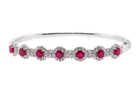 Ruby and Diamond Bangle Bracelet