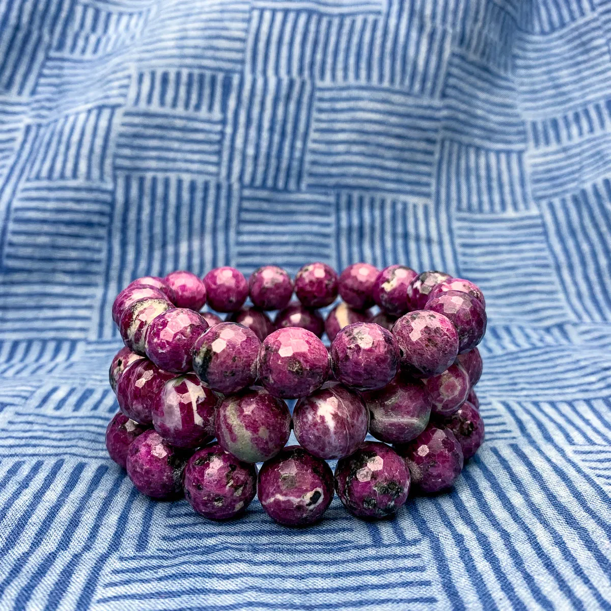 Ruby Zoisite Stretch Bracelets