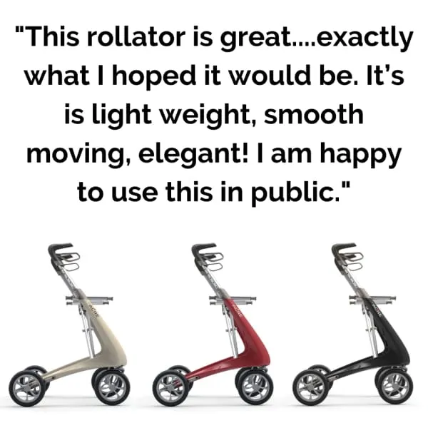 Sale Regular Red Carbon Ultralight Rollator Walker with Backrest