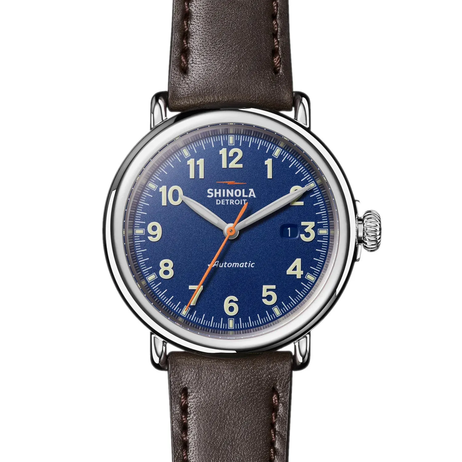 Shinola 45MM Runwell Automatic Kodiak Leather Strap Watch S01120183140