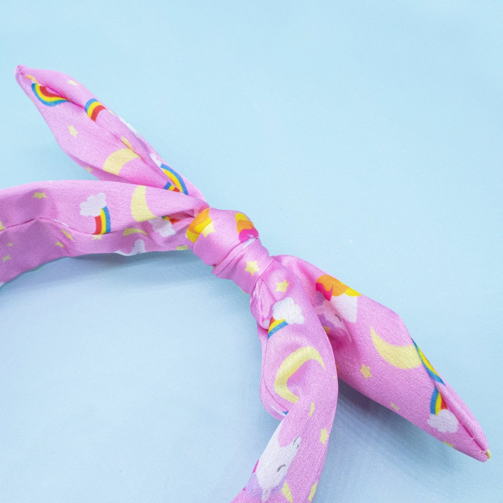 Silky Knotted Rabbit Ear Bow Headband