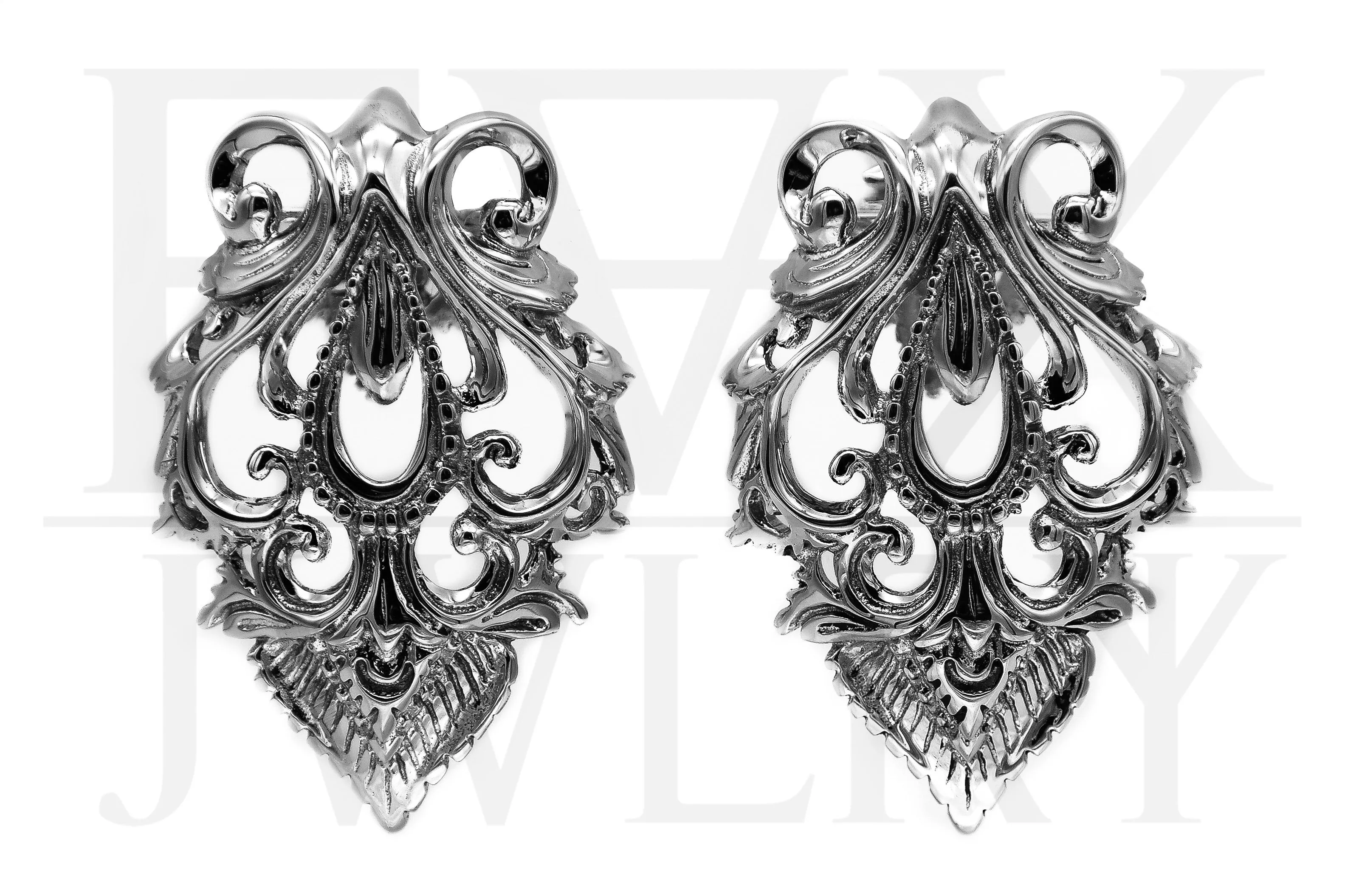 Silver Baroque Ear Weights