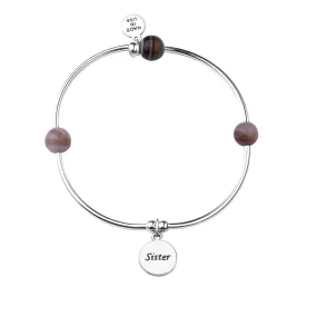 Sister | Soft Bangle Charm Bracelet | Botswana