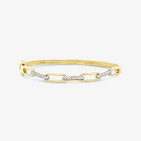 Soft Paperclip Diamond Bangle Bracelet