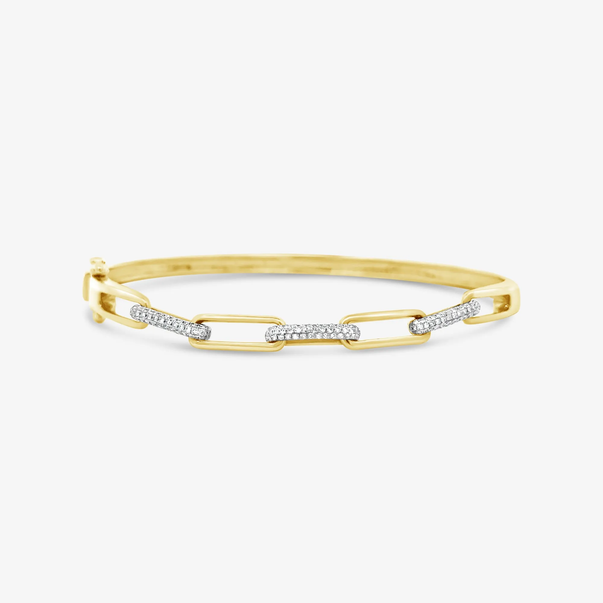 Soft Paperclip Diamond Bangle Bracelet