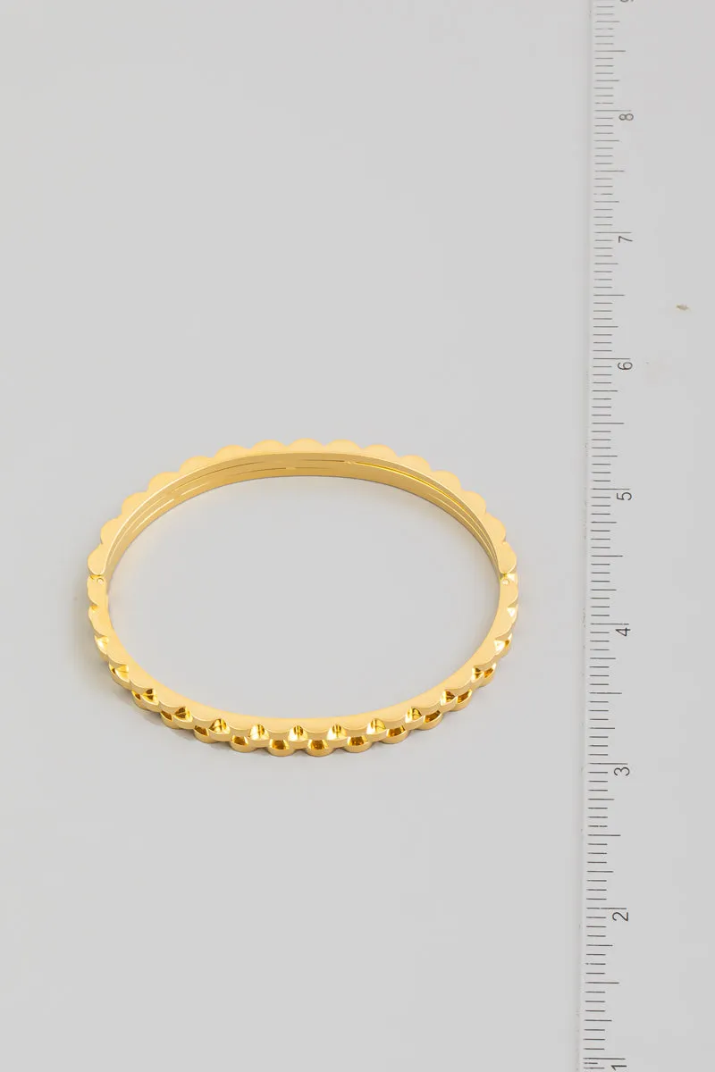 Stainless Steel Bangle Bracelet in Gold