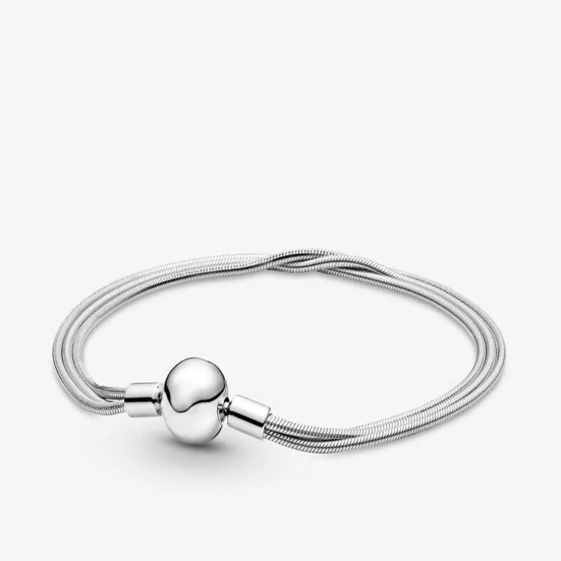 Sterling Charm Chain Bangle Bracelets