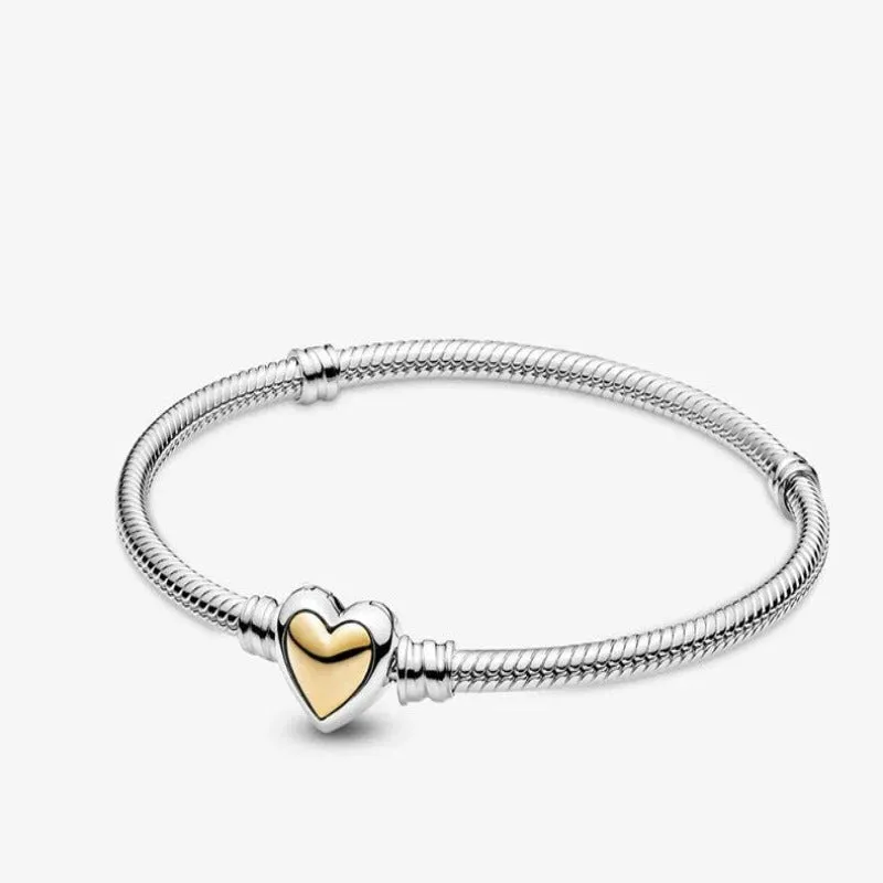 Sterling Charm Chain Bangle Bracelets