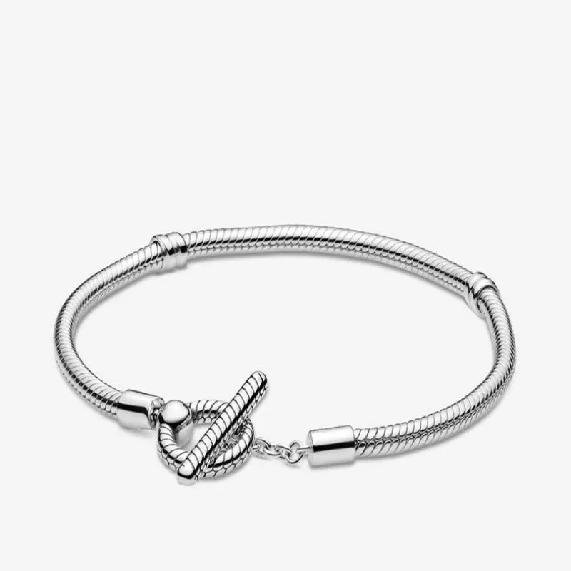 Sterling Charm Chain Bangle Bracelets