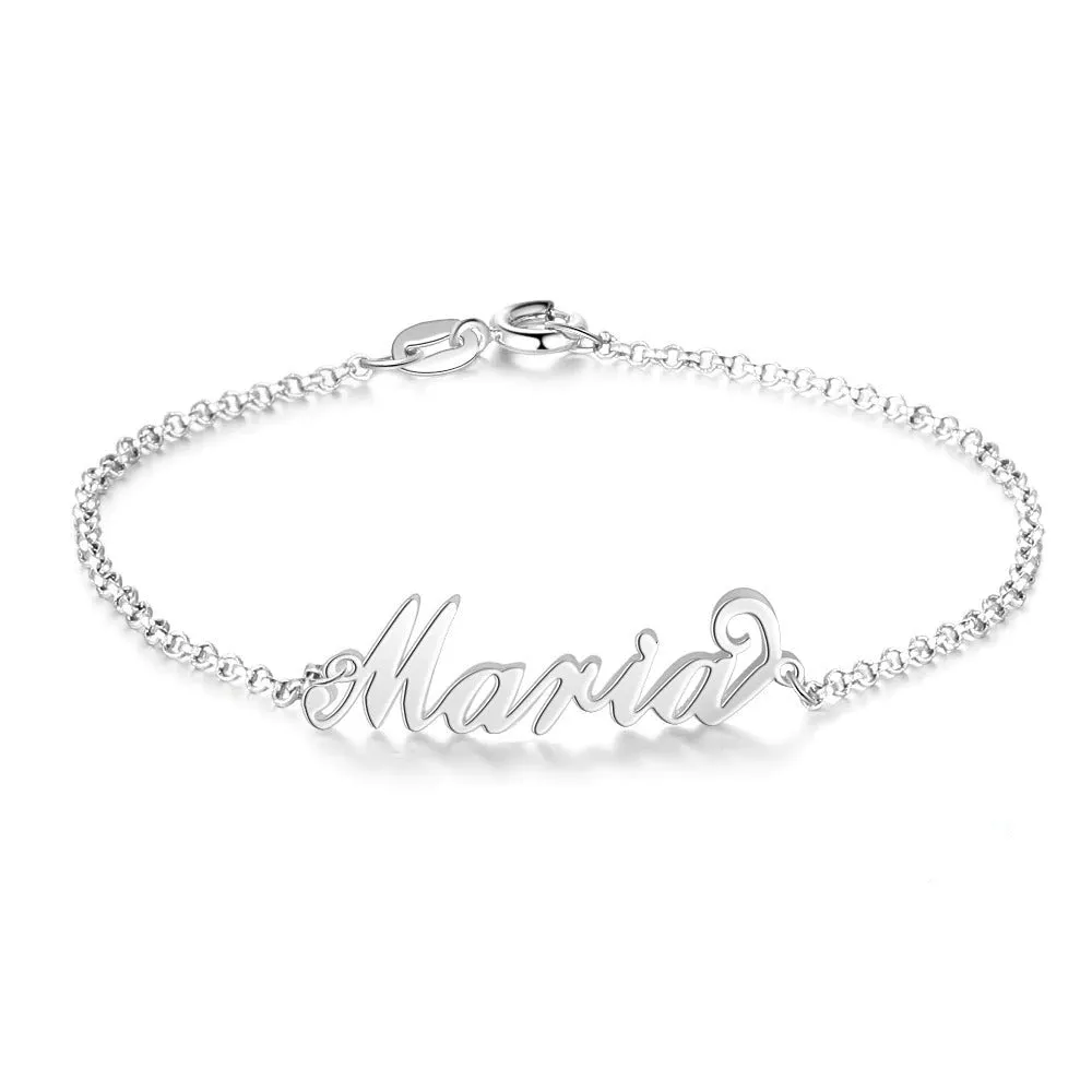 Sterling Silver Custom Name Bracelets For Women