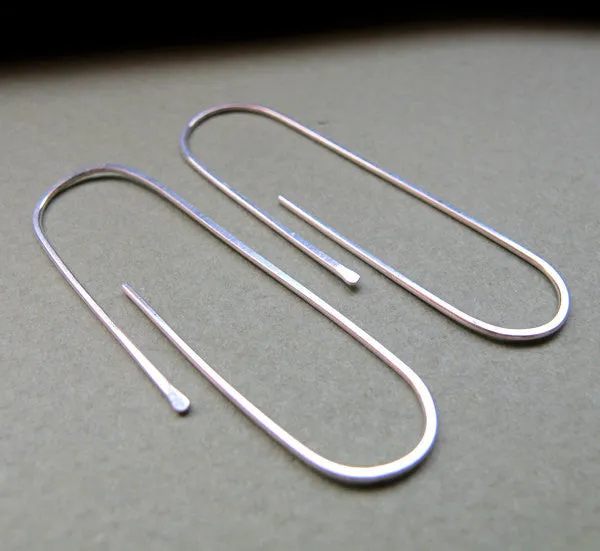 Sterling Silver Paper Clip Earrings