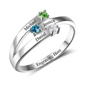 Sterling Silver Personalized Family Name Engraved Rings