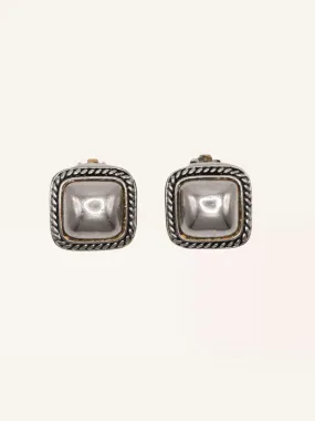 Sterling Silver Square Clip-Ons