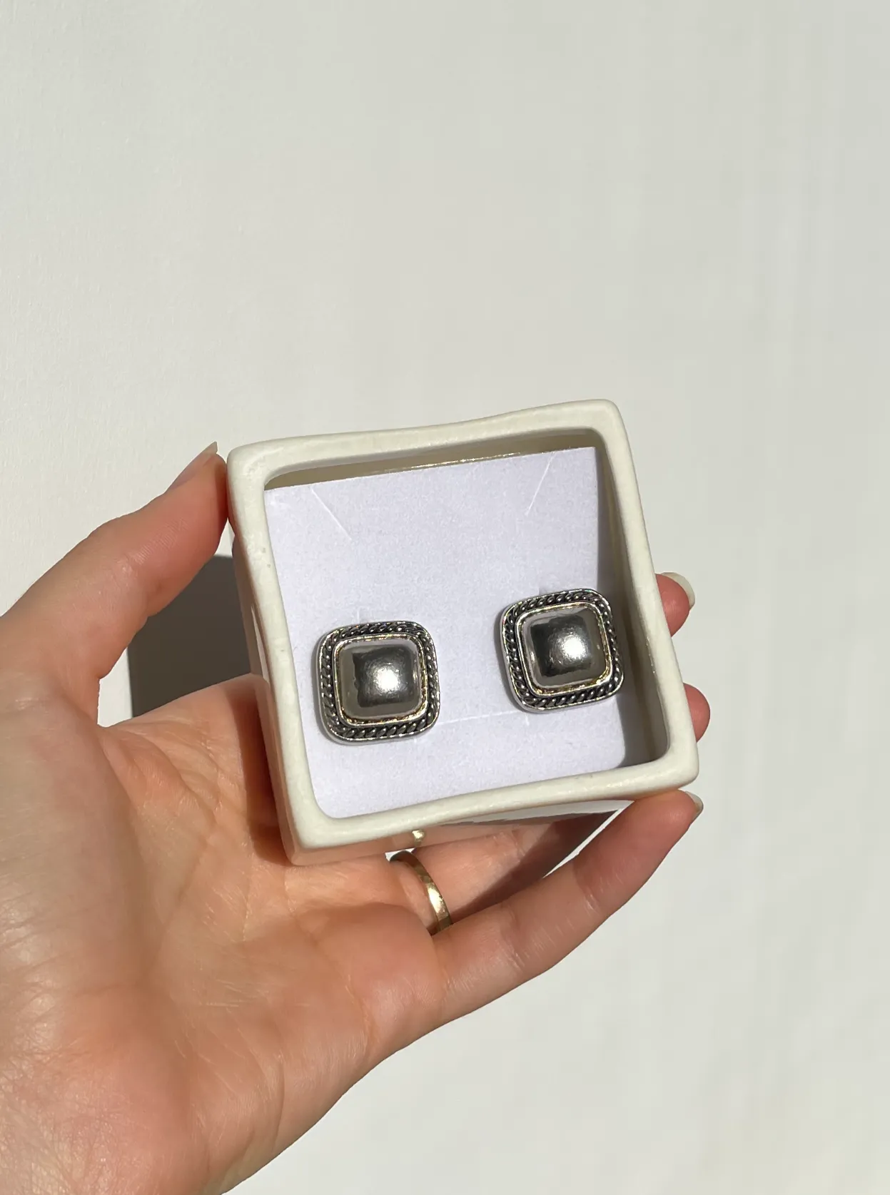 Sterling Silver Square Clip-Ons