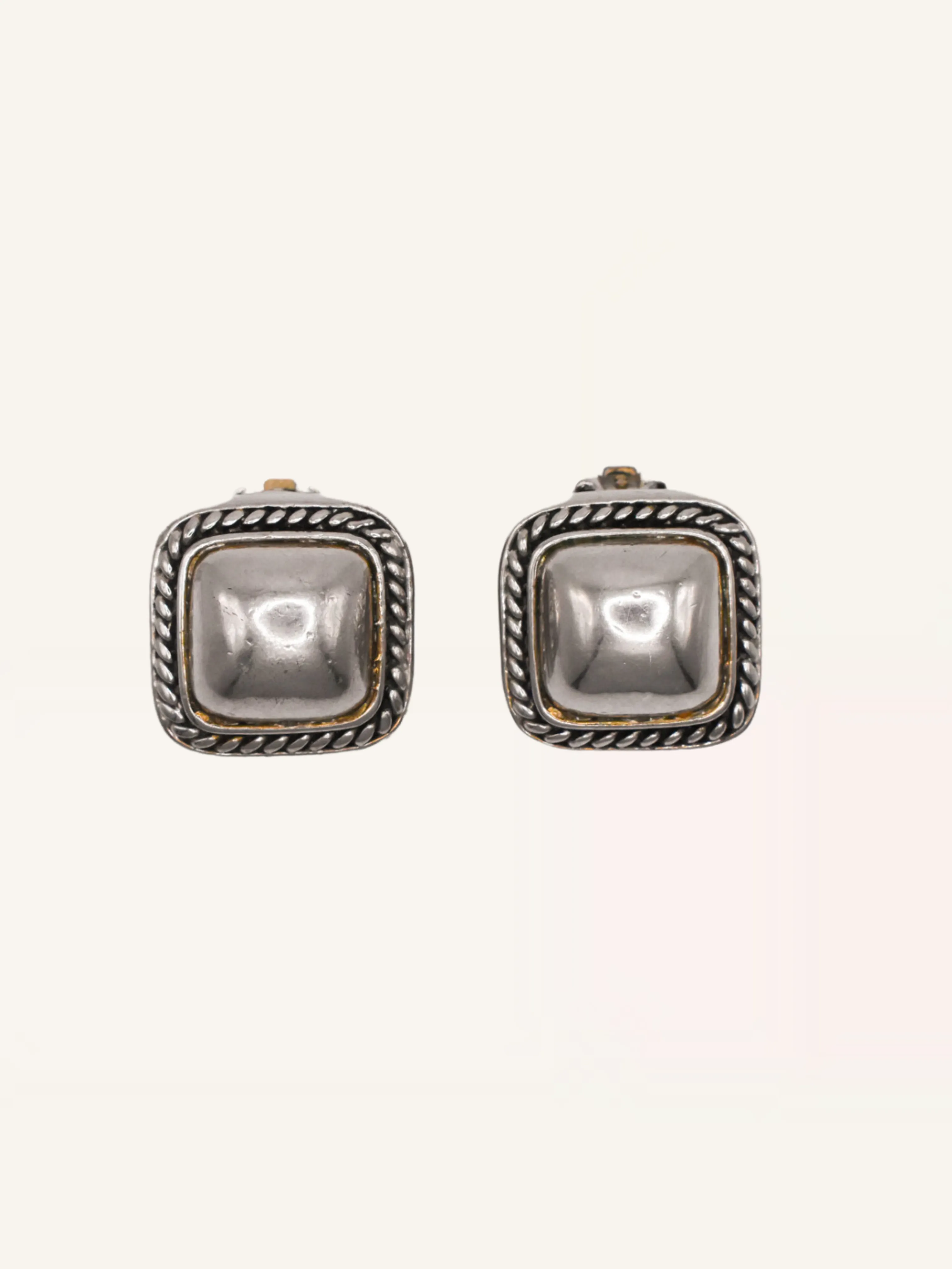 Sterling Silver Square Clip-Ons